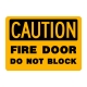 Caution Fire Door Do Not Block